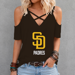 Limited Edition – Customized MLB San Diego Padres Criss Cross V-Neck Top