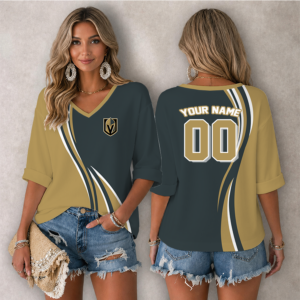 Limited Edition – Customized NHL Vegas Golden Knights Women’s Heart V-Neck Long Sleeve Shirt
