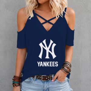 Limited Edition – Customized MLB New York Yankees Criss Cross V-Neck Top