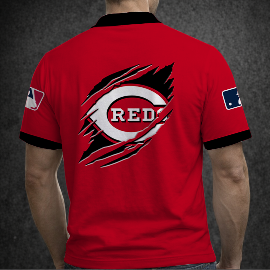 Limited Edition – Customized MLB Cincinnati Reds Polo Shirt - Image 2