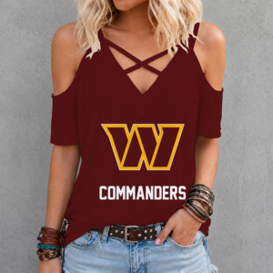 Limited Edition – Customized NFL Washington Commanders Criss Cross V-Neck Top