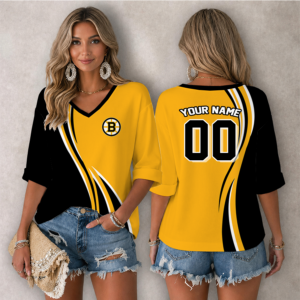 Limited Edition – Customized NHL Boston Bruins Women’s Heart V-Neck Long Sleeve Shirt