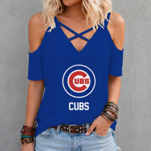 Limited Edition – Customized MLB Chicago Cubs Criss Cross V-Neck Top