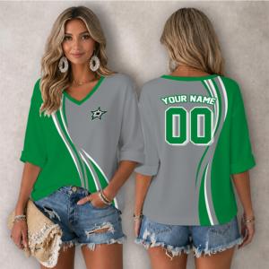 Limited Edition – Customized NHL Dallas Stars Women’s Heart V-Neck Long Sleeve Shirt