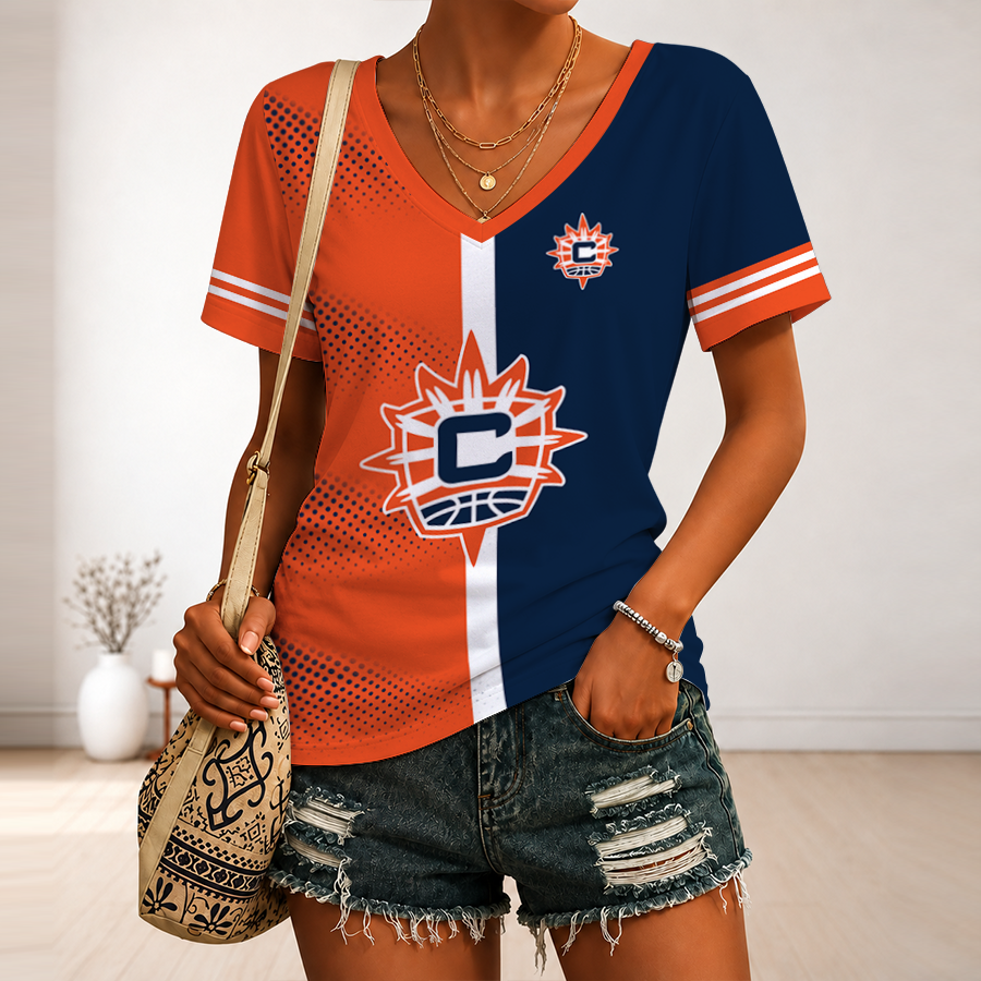 Limited Edition – Customized WNBA Connecticut Sun V-Neck Female Shirt