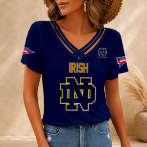 Limited Edition – Customized NCAA Notre Dame Fighting Irish V-Neck Shirt
