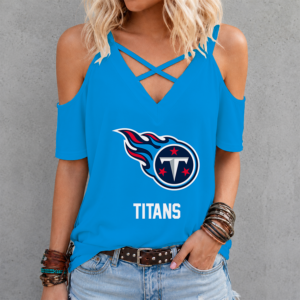 Limited Edition – Customized NFL Tennessee Titans Criss Cross V-Neck Top