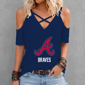 Limited Edition – Customized MLB Atlanta Braves Criss Cross V-Neck Top