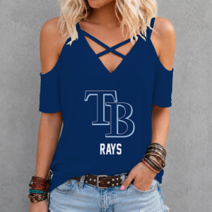 Limited Edition – Customized MLB Tampa Bay Rays Criss Cross V-Neck Top