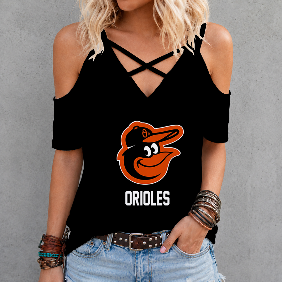 Limited Edition – Customized MLB Baltimore Orioles Criss Cross V-Neck Top