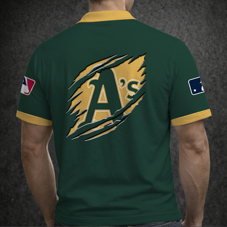 Limited Edition – Customized MLB Oakland Athletics Polo Shirt - Image 2
