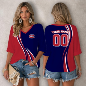 Limited Edition – Customized NHL Montreal Canadiens Women’s Heart V-Neck Long Sleeve Shirt