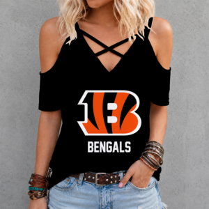 Limited Edition – Customized NFL Cincinnati Bengals Criss Cross V-Neck Top