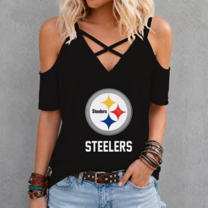 Limited Edition – Customized NFL Pittsburgh Steelers Criss Cross V-Neck Top