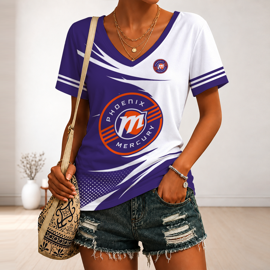Limited Edition – Customized WNBA Phoenix Mercury V-Neck Female Shirt
