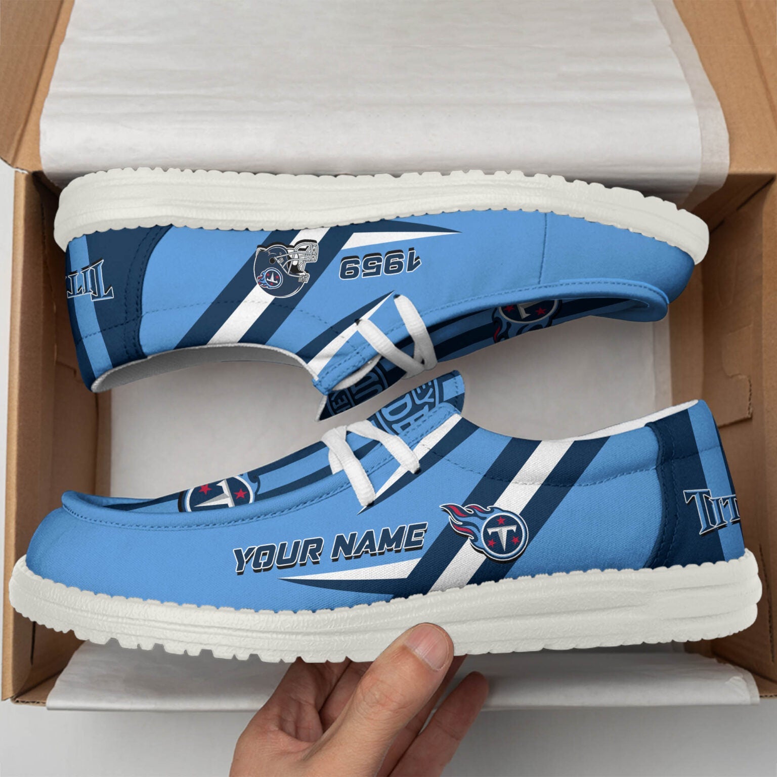 Limited Edition – Customized NFL Tennessee Titans Loafer Shoes - Image 2