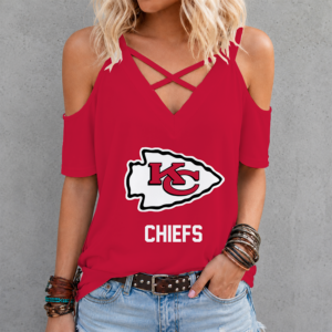 Limited Edition – Customized NFL Kansas City Chiefs Criss Cross V-Neck Top