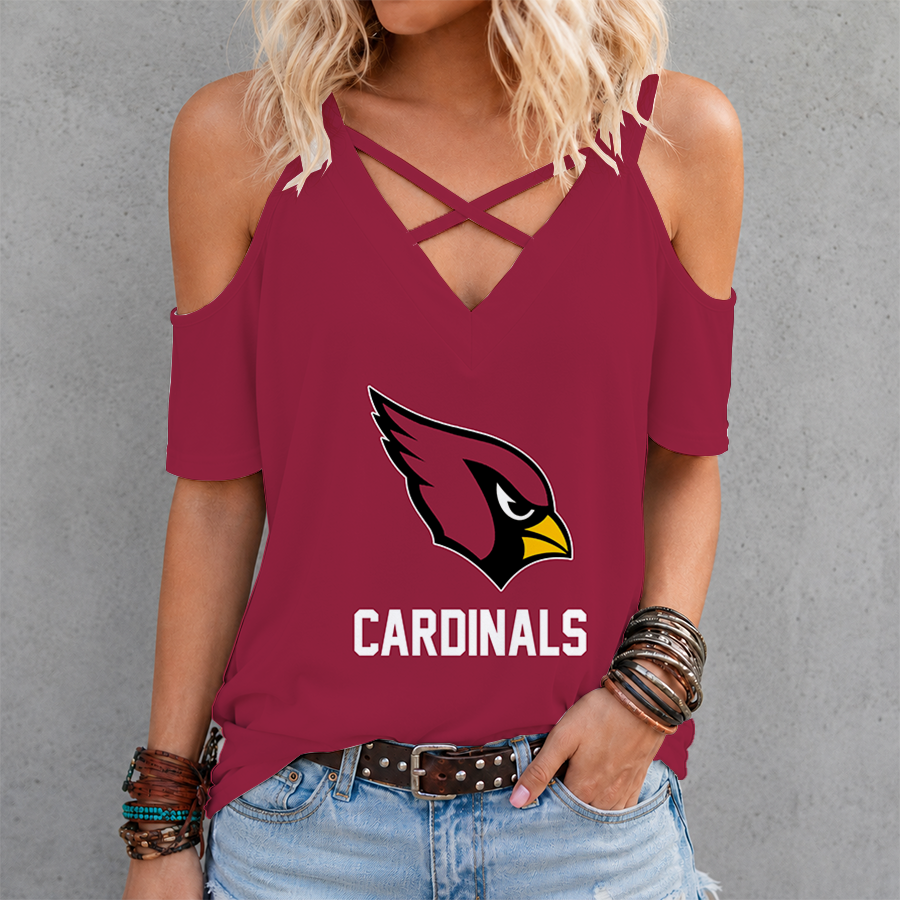Limited Edition – Customized NFL Arizona Cardinals Cross V-Neck Top