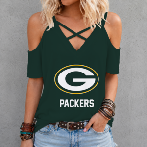 Limited Edition – Customized NFL Green Bay Packers Criss Cross V-Neck Top