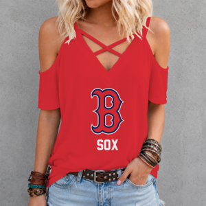 Limited Edition – Customized MLB Boston Red Sox Criss Cross V-Neck Top