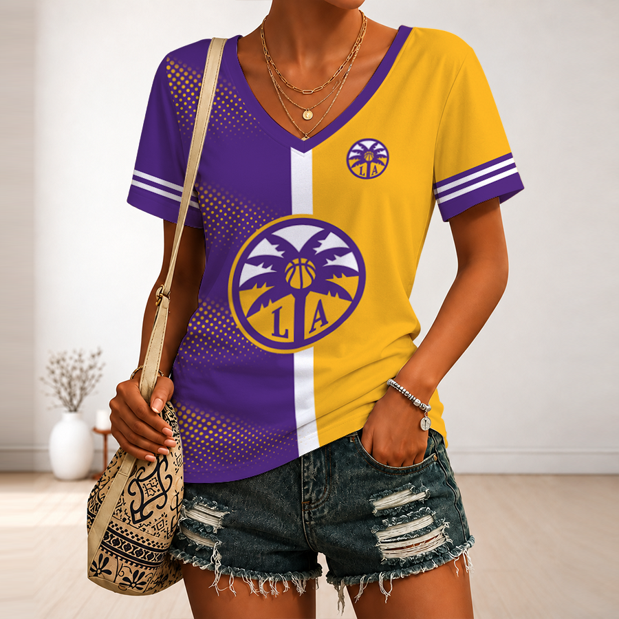 Limited Edition – Customized WNBA Los Angeles Sparks V-Neck Female Shirt