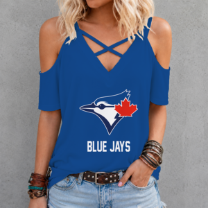 Limited Edition – Customized MLB Toronto Blue Jays Criss Cross V-Neck Top