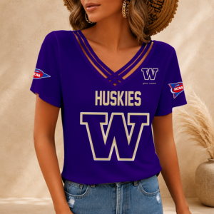Limited Edition – Customized NCAA Washington Huskies V-Neck Shirt
