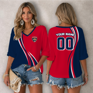 Limited Edition – Customized NHL Florida Panthers Women’s Heart V-Neck Long Sleeve Shirt