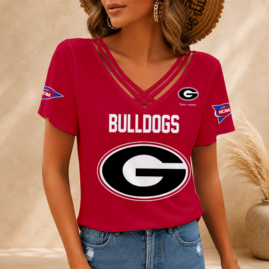 Limited Edition – Customized NCAA Georgia Bulldogs V-Neck Shirt