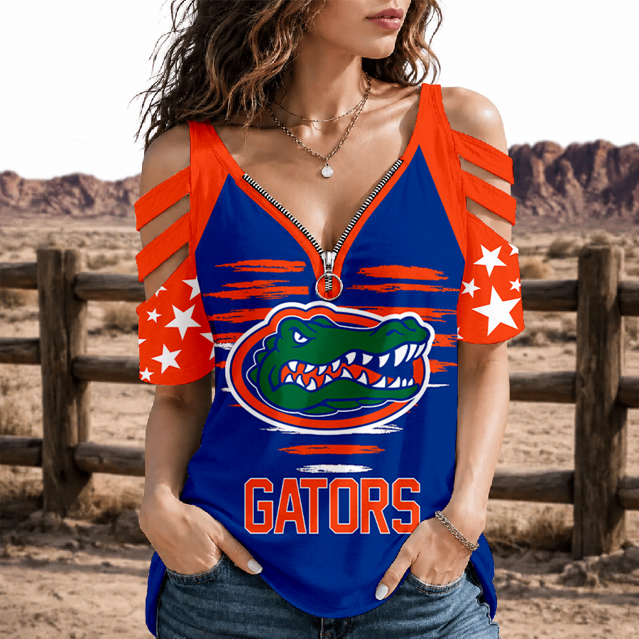 Limited Edition – Customized NCAA Florida Gators Strappy Cold-Shoulder Top