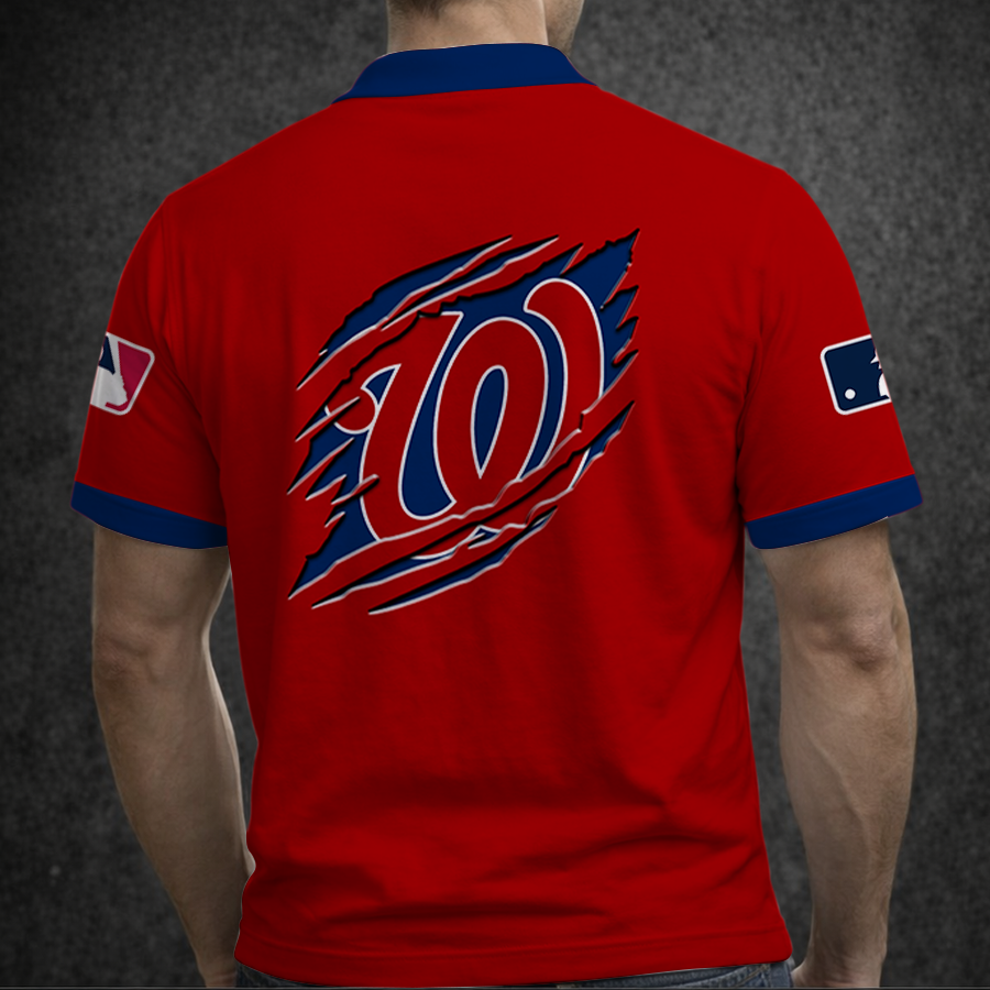 Limited Edition – Customized MLB Washington Nationals Polo Shirt - Image 2
