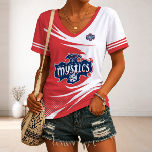 Limited Edition – Customized WNBA Washington Mystics V-Neck Female Shirt