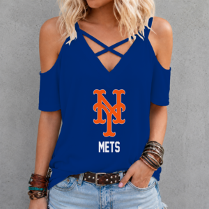 Limited Edition – Customized MLB New York Mets Criss Cross V-Neck Top