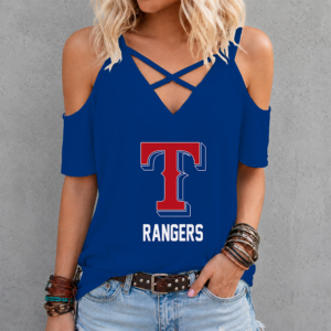 Limited Edition – Customized MLB Texas Rangers Criss Cross V-Neck Top