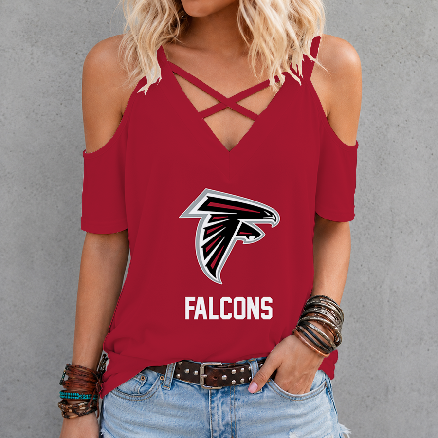 Limited Edition – Customized NFL Atlanta Falcons Criss Cross V-Neck Top