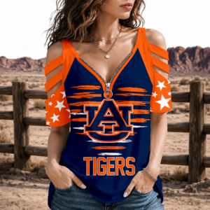Limited Edition – Customized NCAA Auburn Tigers Strappy Cold-Shoulder Top