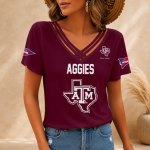 Limited Edition – Customized NCAA Texas A&M Aggies V-Neck Shirt