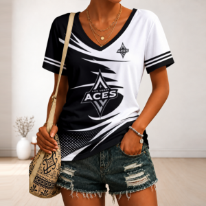 Limited Edition – Customized WNBA Las Vegas Aces V-Neck Female Shirt