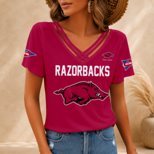 Limited Edition – Customized NCAA Arkansas Razorbacks V-Neck Shirt