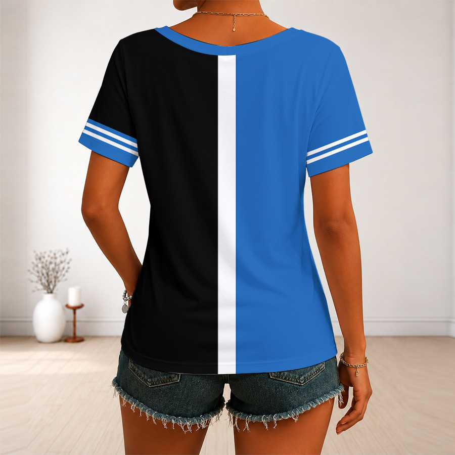 Limited Edition – Customized WNBA Detroit Shock V-Neck Female Shirt - Image 2