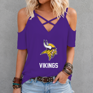 Limited Edition – Customized NFL Minnesota Vikings Criss Cross V-Neck Top