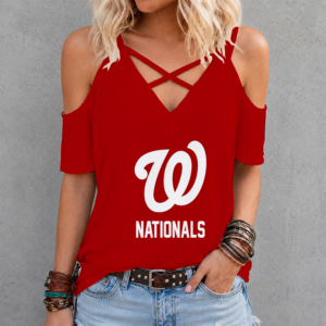 Limited Edition – Customized MLB Washington Nationals Criss Cross V-Neck Top