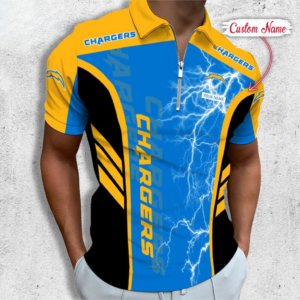 Limited Edition – Customized NFL Los Angeles Chargers Zip Polo Shirt