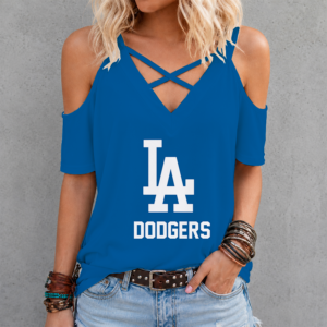 Limited Edition – Customized MLB Los Angeles Dodgers Criss Cross V-Neck Top