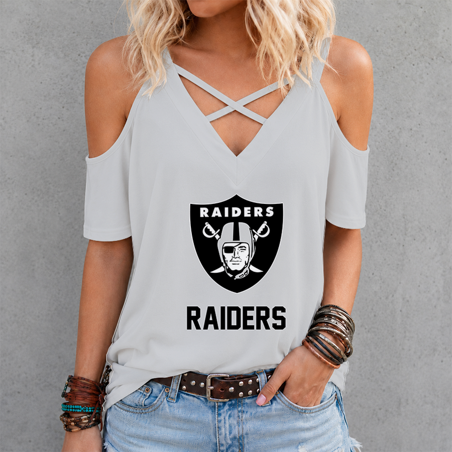 Limited Edition – Customized NFL Las Vegas Raiders Criss Cross V-Neck Top
