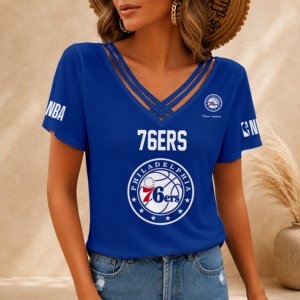 Limited Edition – Customized NBA Philadelphia 76Ers V-Neck Shirt