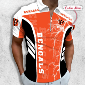Limited Edition – Customized NFL Cincinnati Bengals Zip Polo Shirt