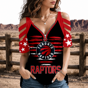 Limited Edition – Customized NBA Toronto Raptors Strappy Cold-Shoulder Top