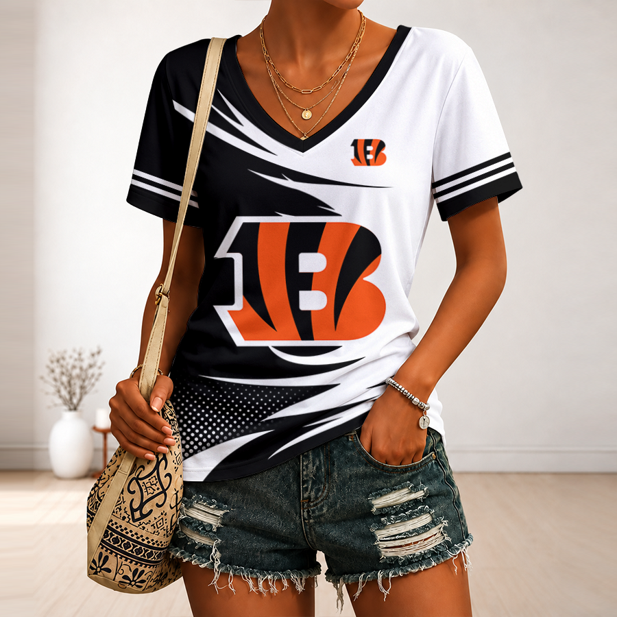 Limited Edition – Customized NFL Cincinnati Bengals V-Neck Female Shirt