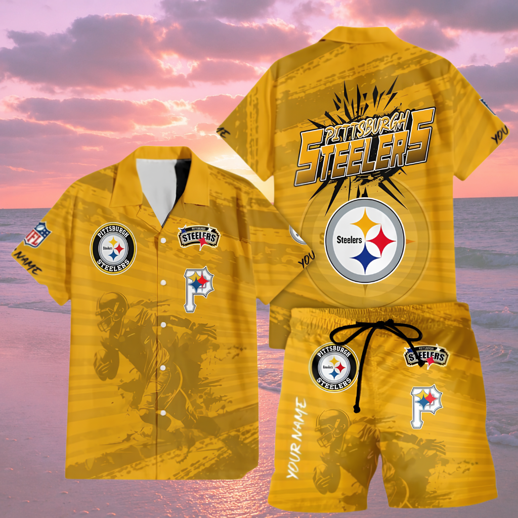 Limited Edition – Customized NFL Pittsburgh Steelers Unisex Hawaiian Shirt & Shorts Set